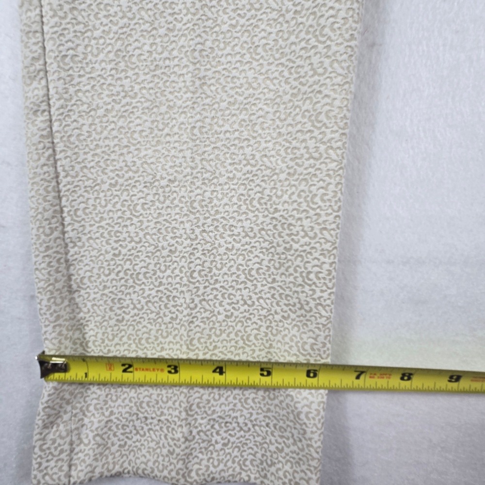 Banana Republic Dress Pants Womens 6 Tan Leopard Jacquard Metallic (B1) - Picture 6 of 8